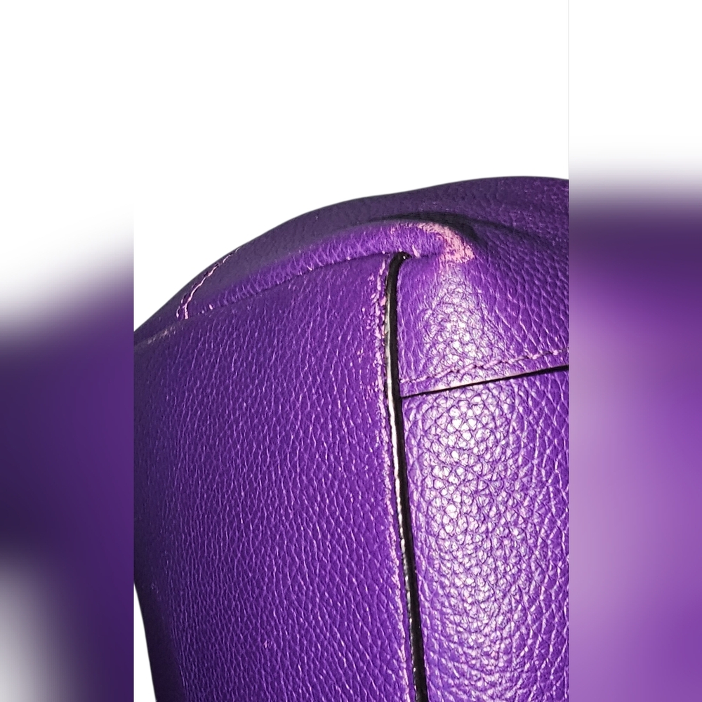 COACH Edie Vibrant Purple Shoulder Bag with Dust Bag & Pair of Twillies - Picture 13 of 15